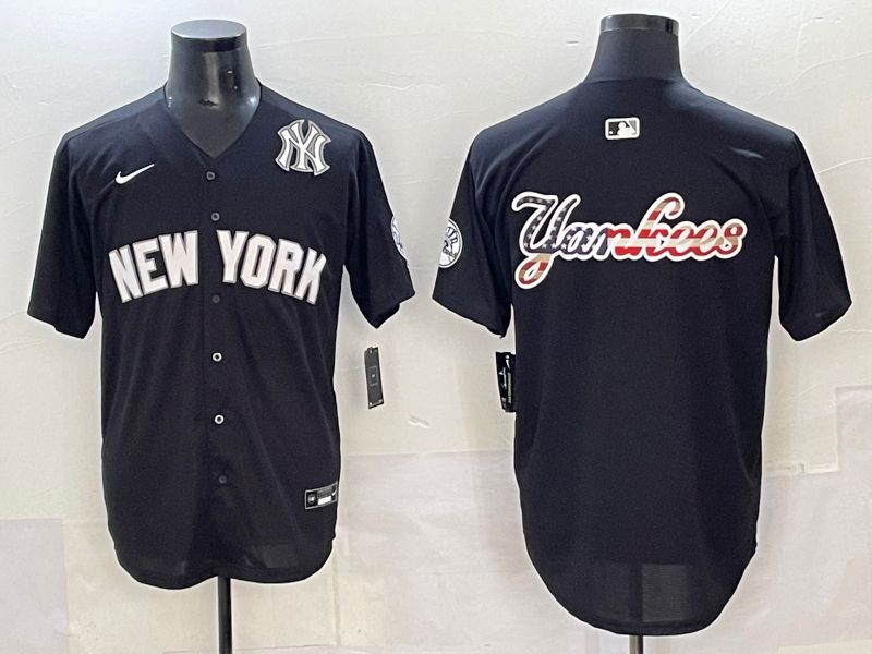 Men 2025 New York Yankees Blank Black Nike MLB Jersey style 0012->new york yankees->MLB Jersey